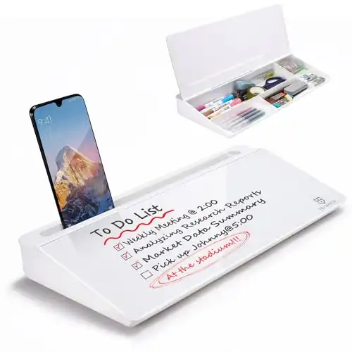 Small Glass Desktop Whiteboard Dry-Erase-Board