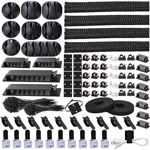 DRIVUU 311Pcs Cable Management Organizer Kit